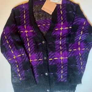 Miu Miu Purple and Black Cardigan